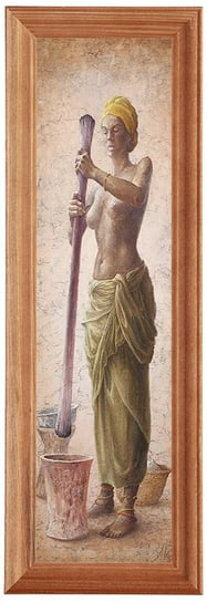 Reprodukcja obrazu w drewnianej ramie o wymiarach 10x35 cm - African Girl III, Aleksander Karcz POSTERGALERIA