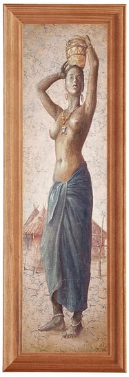 Reprodukcja obrazu w drewnianej ramie o wymiarach 10x35 cm - African Girl IV, Aleksander Karcz POSTERGALERIA