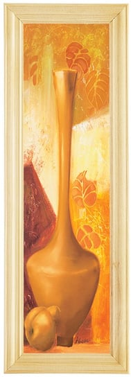 Reprodukcja obrazu w drewnianej ramie o wymiarach 10x35 cm - Wazon z gruszką, Anna Korecka POSTERGALERIA