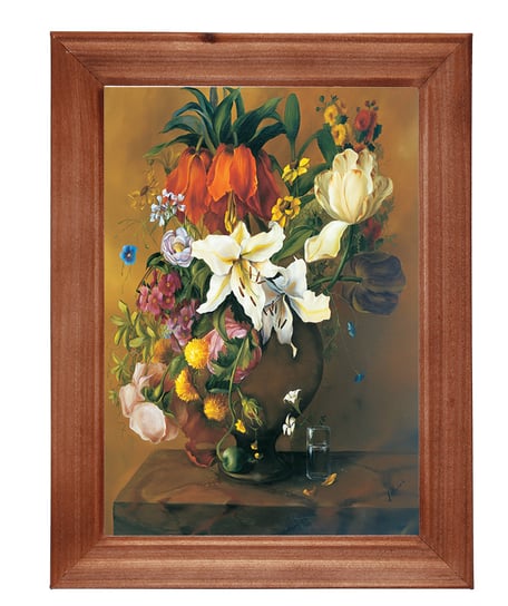 Reprodukcja obrazu w drewnianej ramie o wymiarach 13x18 cm- Kwiaty w wazonie, E Misiewicz POSTERGALERIA