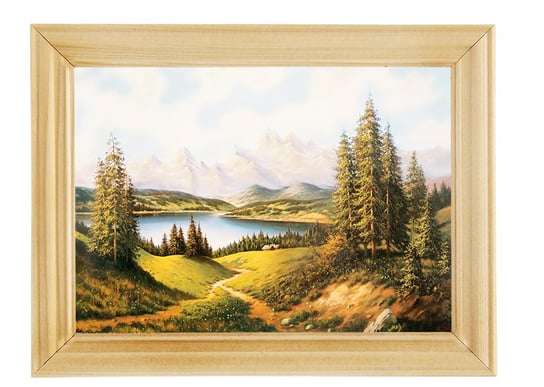 Reprodukcja obrazu w drewnianej ramie o wymiarach 13x18 cm- Lato w górach, Marian Kaszuba POSTERGALERIA