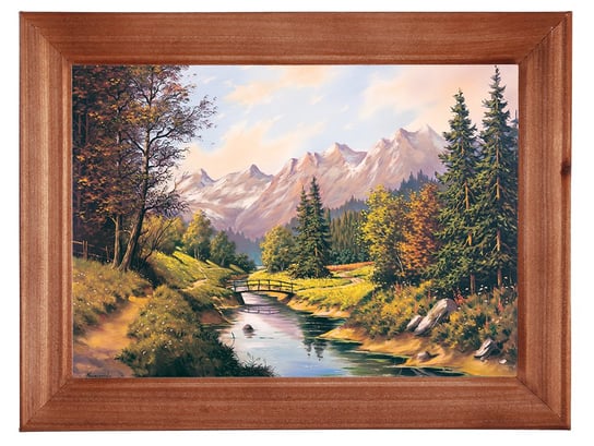 Reprodukcja obrazu w drewnianej ramie o wymiarach 13x18 cm- Mostek III, Krzysztof Nowaczyński POSTERGALERIA
