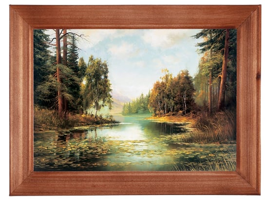 Reprodukcja obrazu w drewnianej ramie o wymiarach 13x18 cm- Pejzaż z Roztocza, Krzysztof Brocki POSTERGALERIA