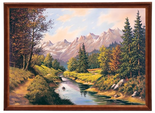 Reprodukcja obrazu w drewnianej ramie o wymiarach 50x70 cm -  Mostek III, Krzysztof Nowaczyński POSTERGALERIA