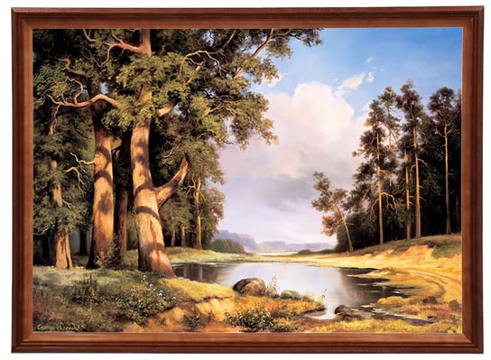 Reprodukcja obrazu w drewnianej ramie o wymiarach 50x70 cm - Sosny, Cezary Rożycki POSTERGALERIA