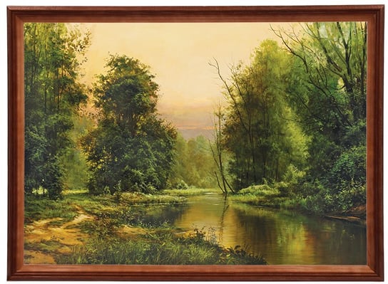 Reprodukcja obrazu w drewnianej ramie o wymiarach 50x70 cm - Wieprz w Michalowie, Zygmunt Konarski POSTERGALERIA