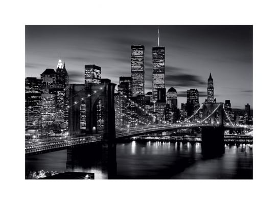 Reprodukcja PYRAMID POSTERS Brooklyn Bridge - Black and white,  60x80 cm Pyramid Posters