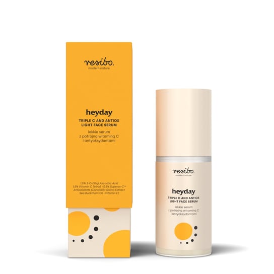 Resibo, Heyday, Lekkie serum do twarzy z potrójną witaminą C i antyoksydantami, 30 ml Resibo
