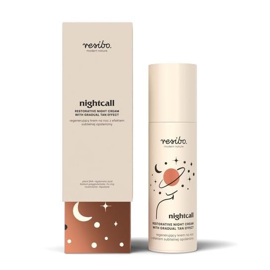 Resibo, Nightcall, regenerujący krem na noc z efektem subtelnej opalenizny, 50 ml Resibo