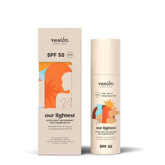 Resibo, Our Lightest Ultralekki krem do twarzy z antyoksydantami SPF50 50ml Resibo