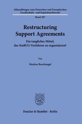 Restructuring Support Agreements. Duncker & Humblot
