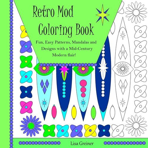 Retro Mod Coloring Book (Upgraded Paper Edition) Greiner Lisa R