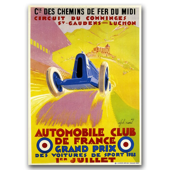 Retro plakat Automobile Club de France A1 Vintageposteria