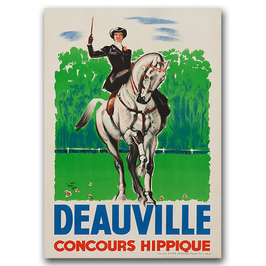 Retro plakat Deauville Concours Hippique France A2 Vintageposteria