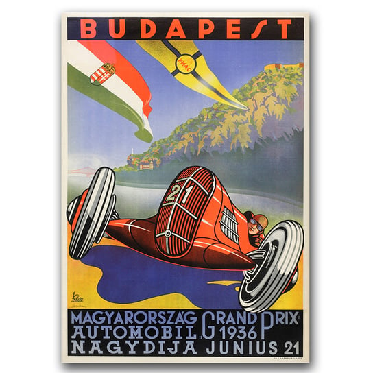 Retro plakat do salonu Budapeszt Grand Prix A1 Vintageposteria