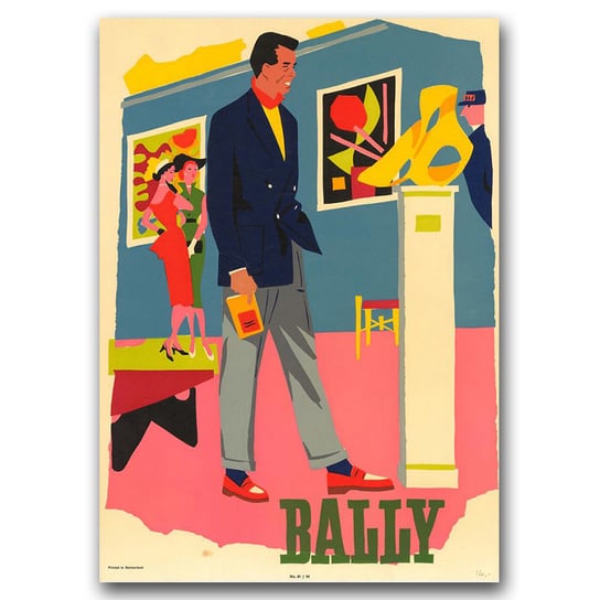 Retro plakat do salonu Reklama obuwia Bally A2 Vintageposteria