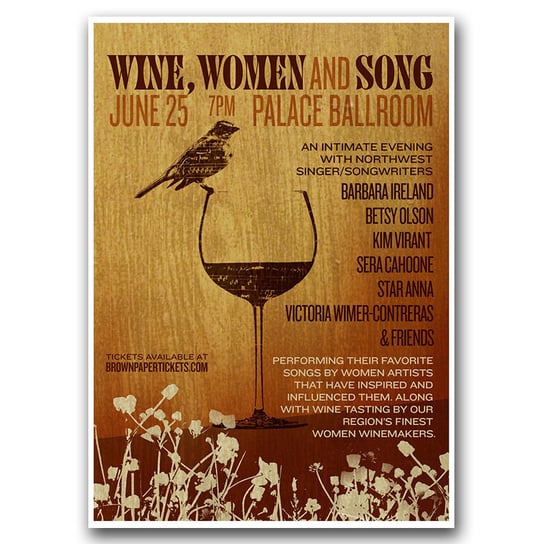 Retro plakat do salonu Wine Women And Song A1 Vintageposteria