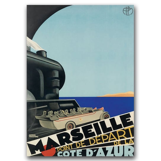 Retro plakat Francja Marsylia Point De Depart A3 Vintageposteria