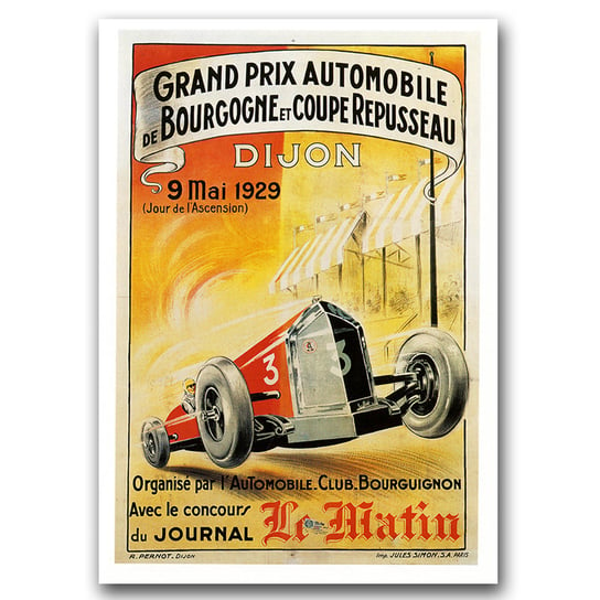 Retro plakat Grand Prix Automobile de Bourgogne A1 Vintageposteria