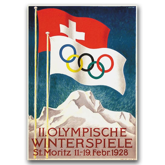 Retro plakat Igrzyska Olimpijskie Zimowe Alpy A1 Vintageposteria