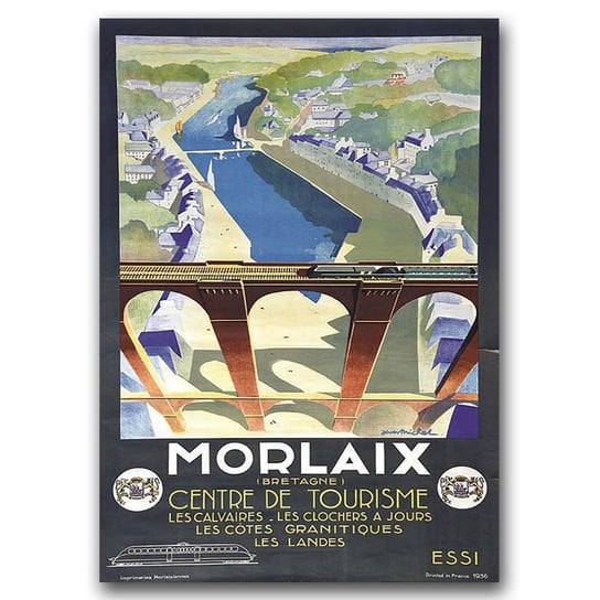 Retro plakat na płótnie Morlaix Bretagne A3 Vintageposteria