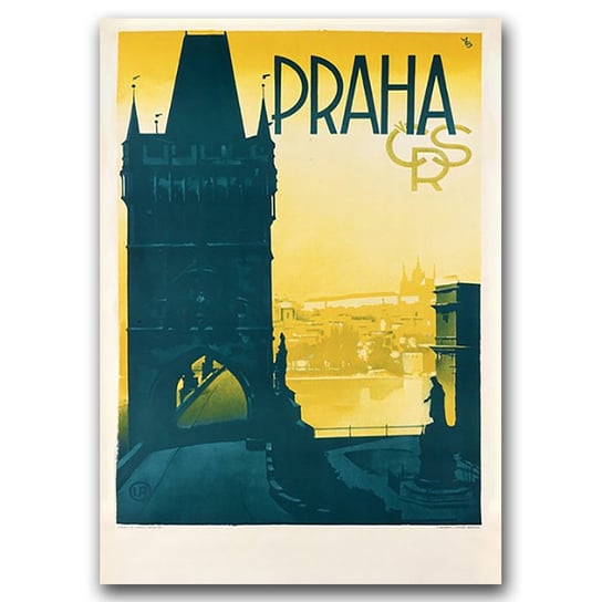 Retro plakat na płótnie Praga czeski A1 60x85 cm Vintageposteria