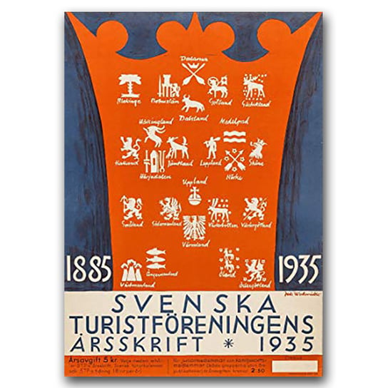 Retro plakat na płótnie Szwecja A1 60 x 85 cm Vintageposteria