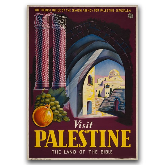 Retro plakat na ścianę Odwiedź Palestynę A1 Vintageposteria
