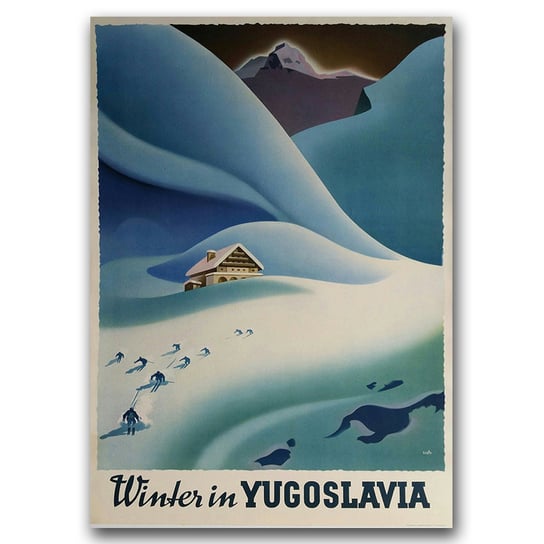 Retro plakat na ścianę Zima w Jugosławii A1 Vintageposteria