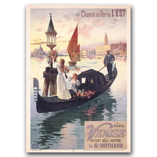 Retro plakat Plakat z Paryża i Wenecji A2 Vintageposteria