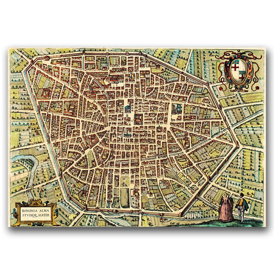 Retro plakat Stara mapa Bononia Alma A2 60x40 cm Vintageposteria