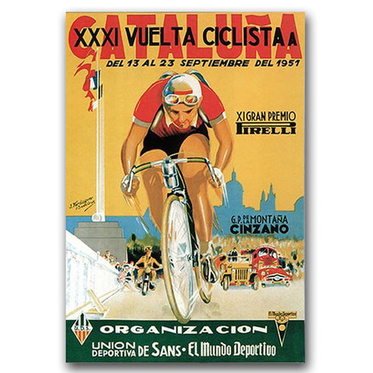 Retro plakat Vuelta Ciclista Cataluna A1 60x85cm Vintageposteria