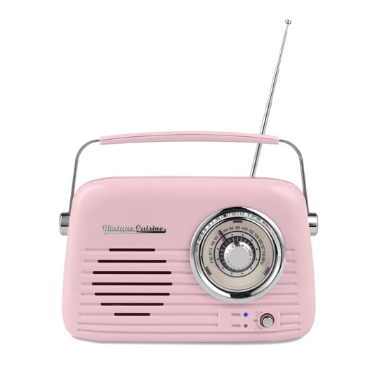 Retro Radio Chrom Z Głośnikiem Bluetooth Vintage Cuisine - Różowe Vintage Cuisine