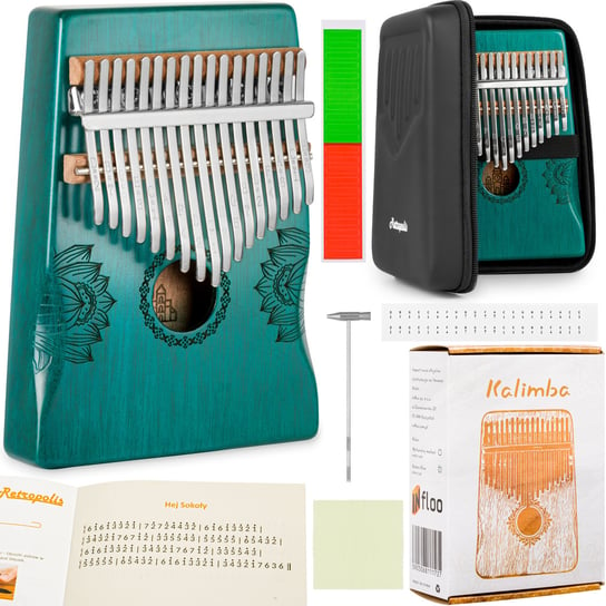 Retropolis Kalimba Instrument Drewniany Mahoń Ocean Blue Pianino Zanza Mbira 17 Inny producent