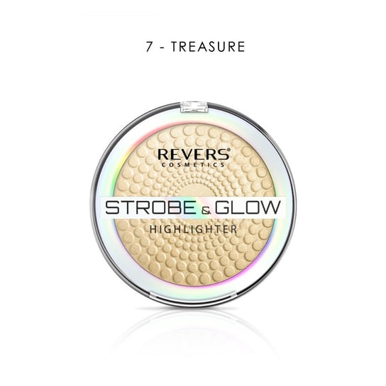 Revers, Strobe & Glow Highlighter, Puder rozświetlający 07 Treasure, 8 g Revers