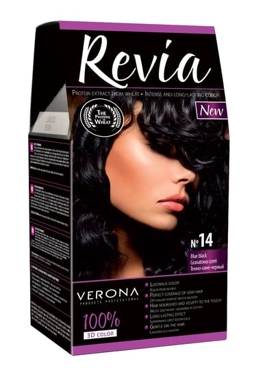 Revia, farba do włosów 14 Granatowa Czerń Revia