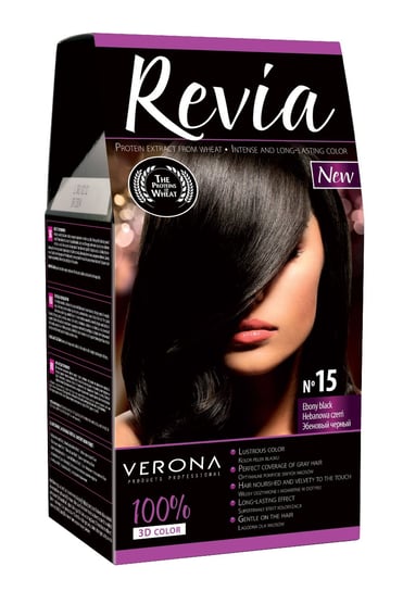 Revia, farba do włosów 15 Hebanowa Czerń Revia