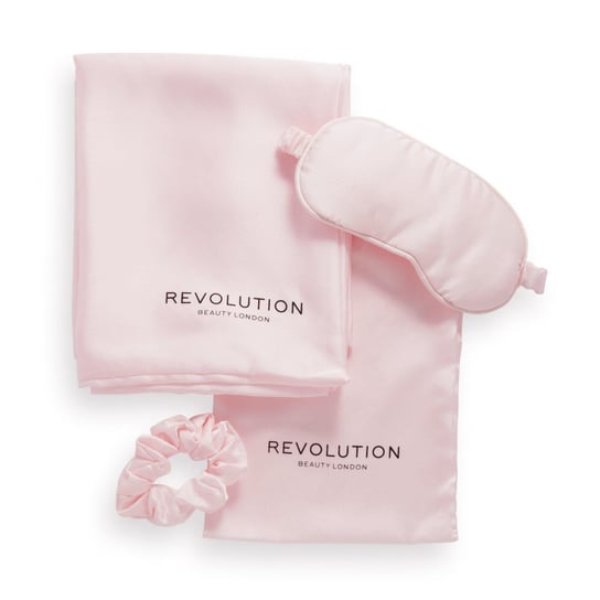 Revolution Beauty The Beauty Sleep Satin Set Satynowy Zestaw do spania - Pink 1op. Makeup Revolution