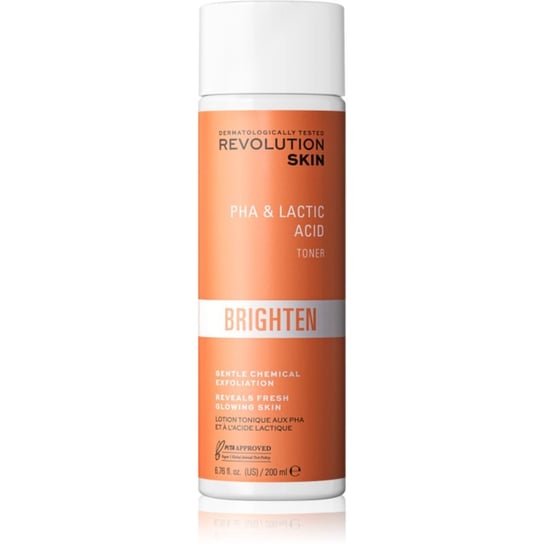 Revolution Skincare Brighten PHA & Lactic Acid tonik delikatnie złuszczający dla skóry suchej i wrażliwej 200 ml Revolution