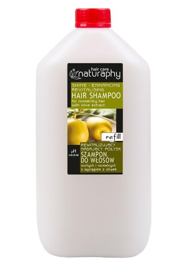 Rewitalizujący i nadający połysk szampon do włosów suchych i normalnych z wyciągiem z oliwek 5L kanister Blux Cosmetics