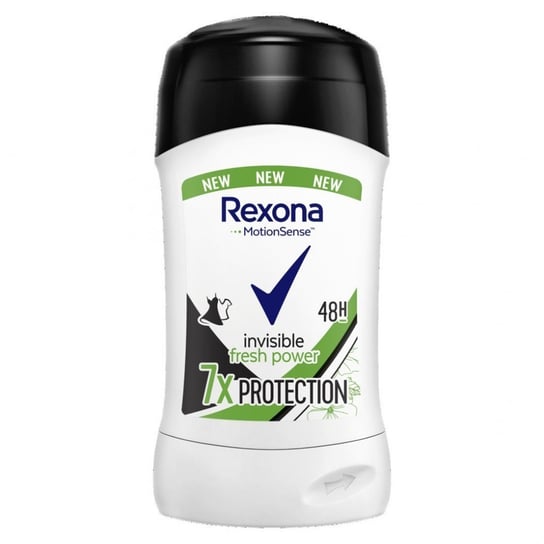 Rexona, Motion Sense, Dezodorant w sztyfcie dla kobiet Invisible Fresh Power 48H, 50 ml Rexona