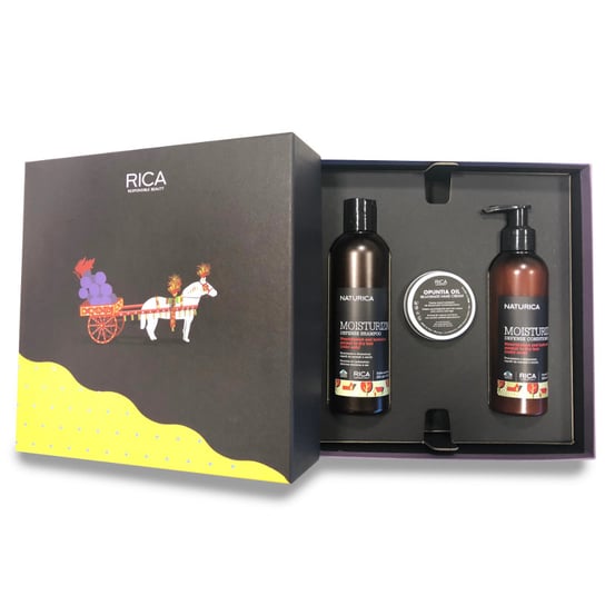 Rica Naturica Moisturizing Gift Box | Nawilżający zestaw prezentowy: szampon 250ml + odżywka 200ml + krem do rąk 50ml Rica