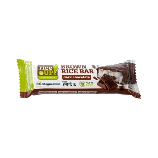 Rice Up Brown Rice Bar – baton z pełnoziarnistego brązowego ryżu z  probiotykiem i magnezem  – ciemna czekolada 18g Rice Bar