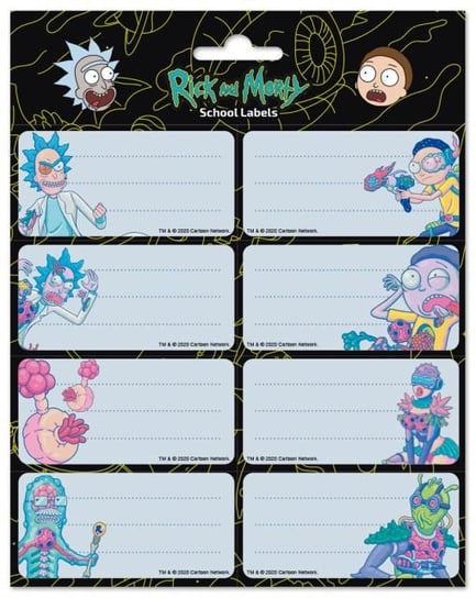 Rick and Morty Virus Attack - naklejki na zeszyt 16x20 cm RICK AND MORTY