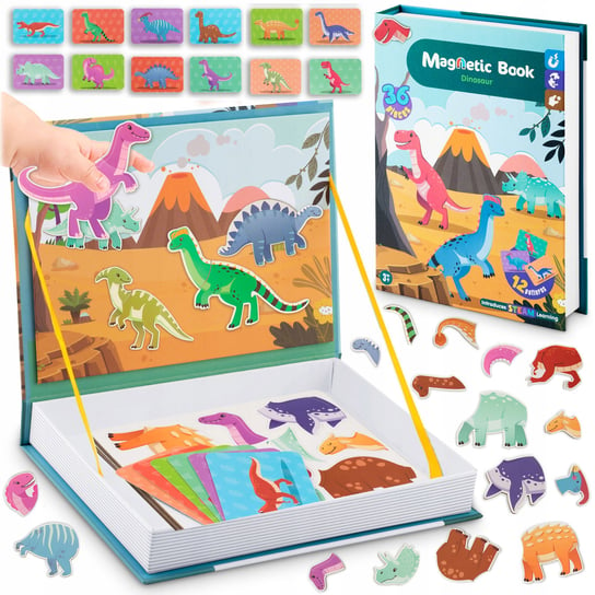 Ricokids, Książka magnetyczna edukacyjna pudełko puzzle układanka Dinozaury Ricokids