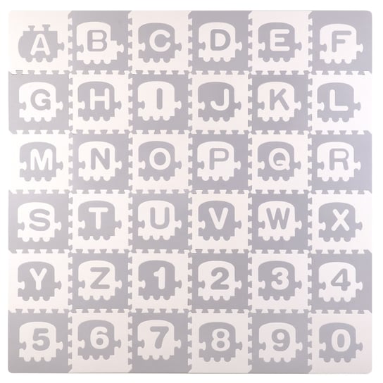 Ricokids, Mata piankowa/Puzzle, Litery, Szary, 30x30 cm, 36 szt. Ricokids