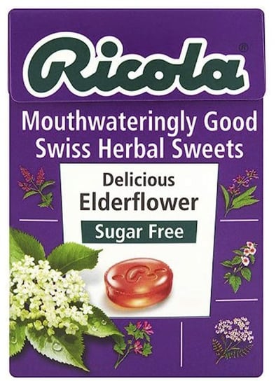 Ricola- Delicious Elderflower  Sugar Free Sweetened with Stevia-cukierki 45g Inna marka