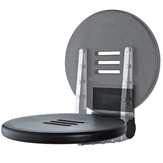 RIDDER Składane siedzisko prysznicowe Premium, czarne, 34 cm, 150 kg RIDDER
