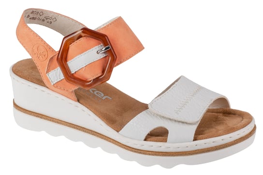 Rieker Sandals 67476-38, Damskie, sandały, Biały Rieker