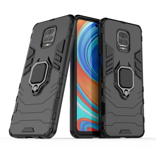 Ring Armor pancerne hybrydowe etui pokrowiec + magnetyczny uchwyt Xiaomi Redmi Note 9 Pro / Redmi Note 9S czarny Hurtel